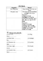 English worksheet: Plural