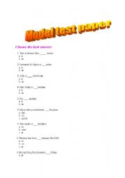 English worksheet: model test paper