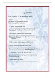 English Worksheet: Making Questions