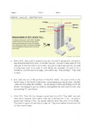 English Worksheet: Writing task  9/11 World trade center