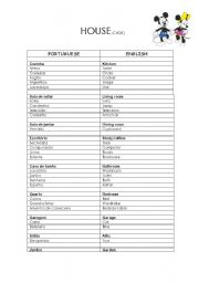 English worksheet: vocabulary about home