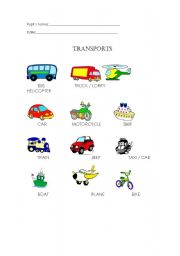 vocabulary -transports