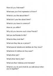 English Worksheet: Friend