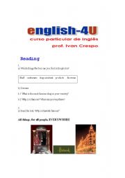 English Worksheet: Text for Reading and Speaking