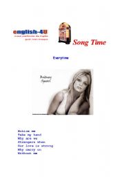 English Worksheet: Britney Spears - Everytime
