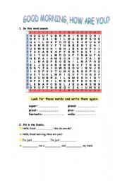 English Worksheet: Greeting Conversation