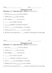 English Worksheet: 