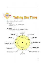 English Worksheet: Telling the time