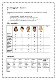 English Worksheet: describing people