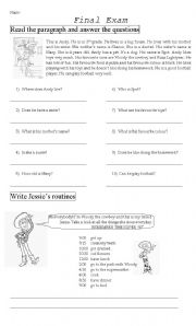 English Worksheet: Final exam (Toy Story)