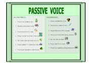 English worksheet: passive voice (simple present and simple past)