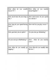 English worksheet: Simple Present Cards