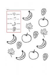 English Worksheet: colors