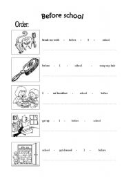 English Worksheet: Before and After