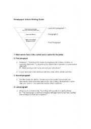 English Worksheet: Newspaper Writing Guide - Includes Pyramid Model