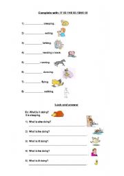 English worksheet: present continuous