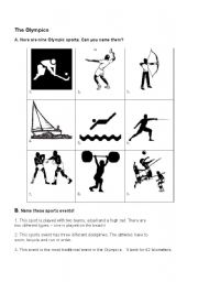 English worksheet: The Olympics