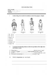 English Worksheet: COMPARATIVES AND SUPERLATIVES