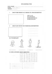 English worksheet: DESCRIPTION