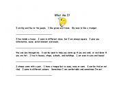 English worksheet: What am I? Present Simple Riddles