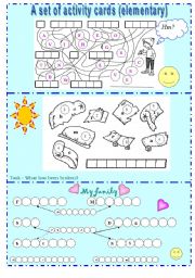 English Worksheet: Activity cards for beginners
