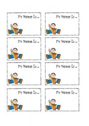 English Worksheet: name tags boys