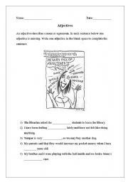 Adjectives worksheet