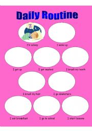 English Worksheet: Daily Routine - Drawing