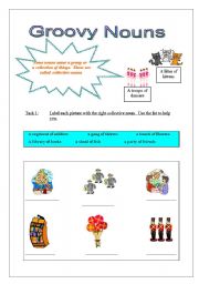 English worksheet: Groovy Nouns