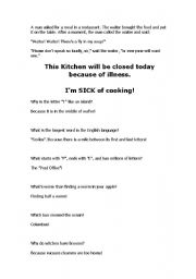 English Worksheet: Jokes for esl students