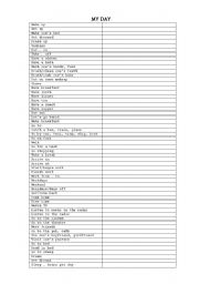English Worksheet: My Day