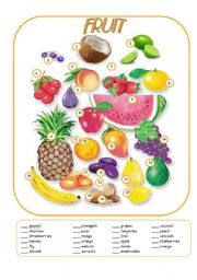 English Worksheet: FRUIT