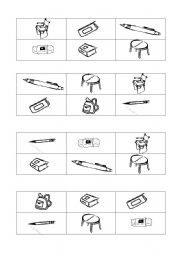 English Worksheet: School material Bingo