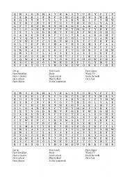 English Worksheet: Daily routine wordsearch