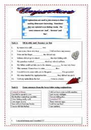 English Worksheet: Conjunctions