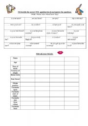 English worksheet: information worksheet