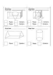 English worksheet: 3D Shapes