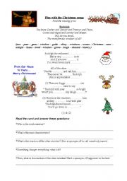 English Worksheet: rudolph the red nosed reindeer