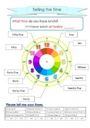 English Worksheet: What time do you - ?