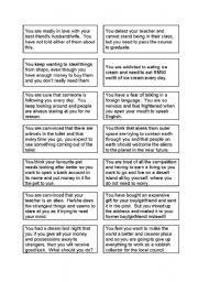 English Worksheet: Silly advice problems