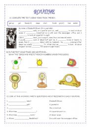 English Worksheet: ROUTINE