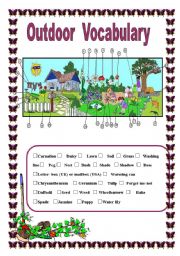 English Worksheet: Outdoor vocabulary