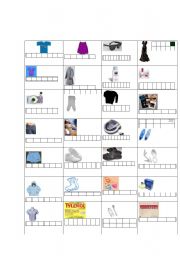 English worksheet: packing list