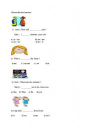 English worksheet: to be 