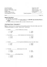 English Worksheet: Frequently adverbs, simple present, means of transportation and daily routine TEST 