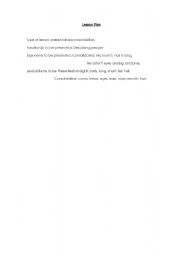 English Worksheet: LESSON PLAN  Describing People