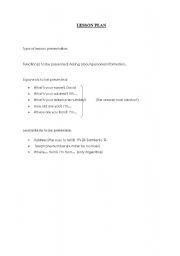English Worksheet: Lesson Plan Talking about habits and routines. Present Simple. Wh  Questions.