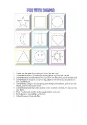 English worksheet: FUN WITH SHAPES