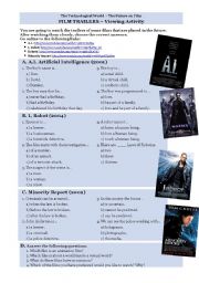 English Worksheet: FILM TRAILERS  Viewing Activity