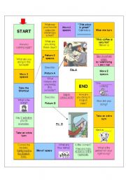 English Worksheet: Board Game Present Continuous